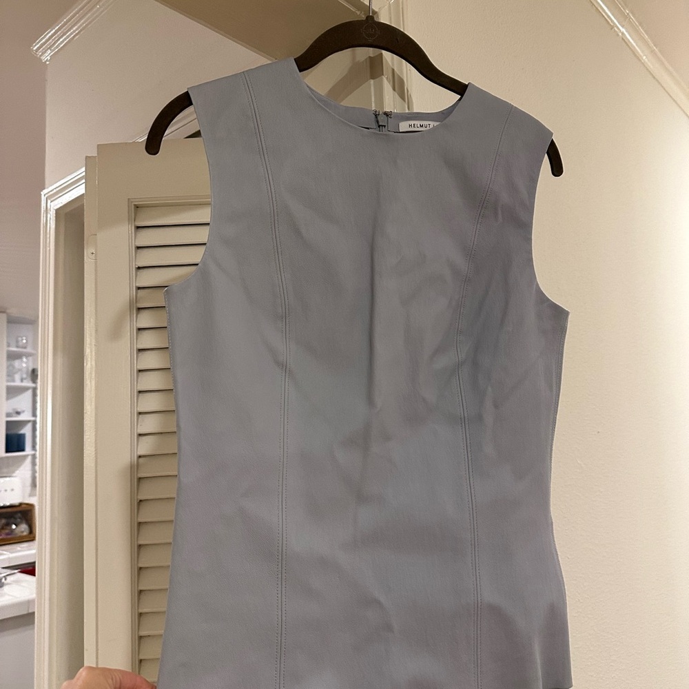 Helmut Lang Gray Leather Top